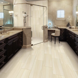 tile flooring and shower in bathroom | National Design Mart | Northeast Ohio