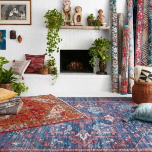layered boho area rugs in living room | National Design Mart | Northeast Ohio