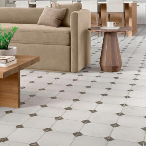 patterned tile flooring in living room | National Design Mart | Northeast Ohio