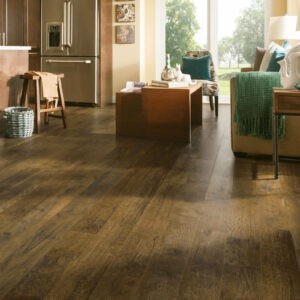 rustic wood-look luxury vinyl flooring in home | National Design Mart | Northeast Ohio