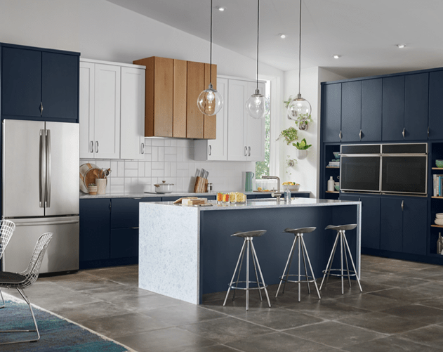 modern kitchen showing cabinets, storage solutions, kitchen island | National Design Mart | Northeast Ohio